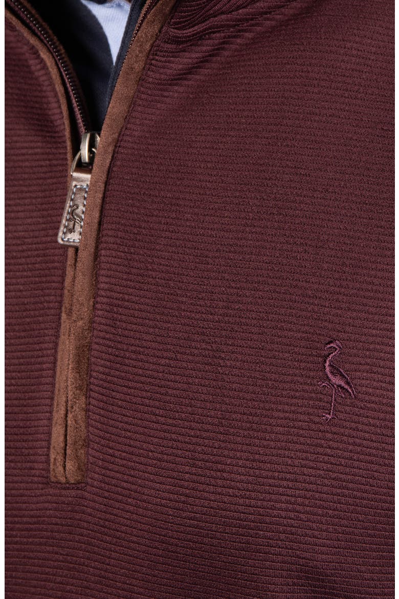 Ottoman Rib Quarter Zip Sweater, Alternate, color, BURGUNDY