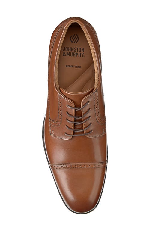 Johnston & Murphy Archer Cap Toe Derby In Brown Full Grain