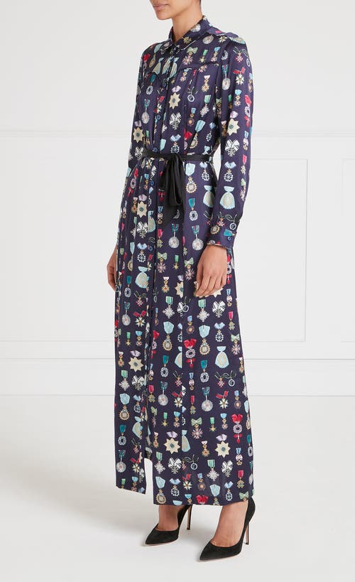 Temperley London Gloriette Printed Shirt Dress In Blue