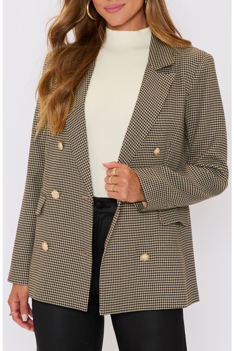 Margaret Plaid Double Breasted Blazer, Main, color, BROWN PLAID