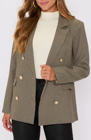VICI Collection Margaret Plaid Double Breasted Blazer