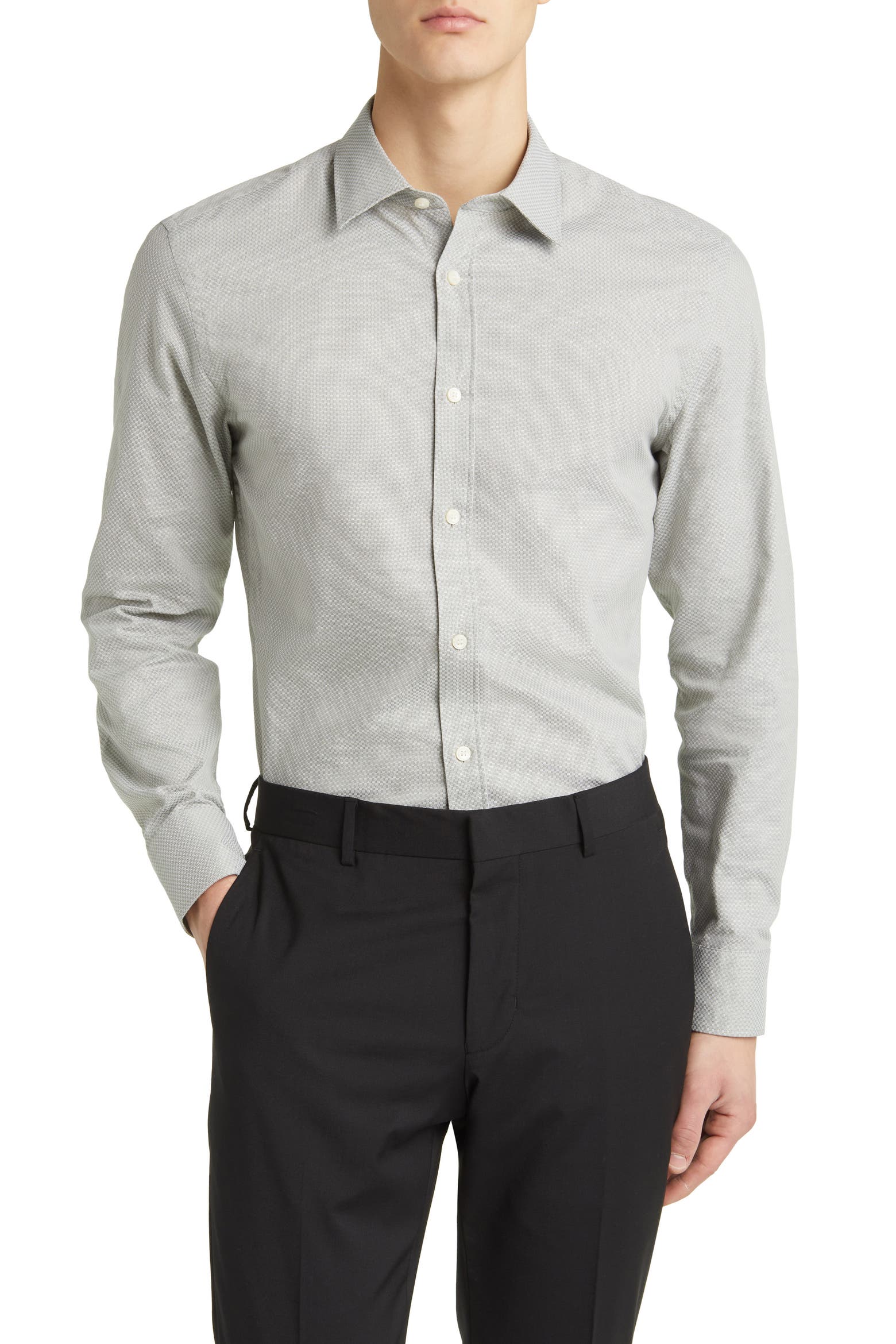 Mini Staple Machine Tiger of Sweden Adley Slim Fit Two-Tone Mini Check Dress Shirt (Men ...