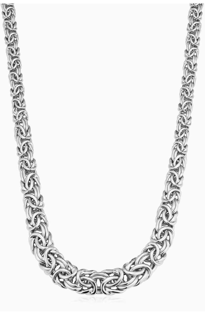 Oradina Sterling Silver Byzantine Artisan Graduated Necklace, Main, color, Silver
