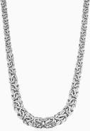 Oradina Sterling Silver Byzantine Artisan Graduated Necklace