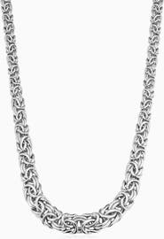 Oradina Sterling Silver Byzantine Artisan Graduated Necklace