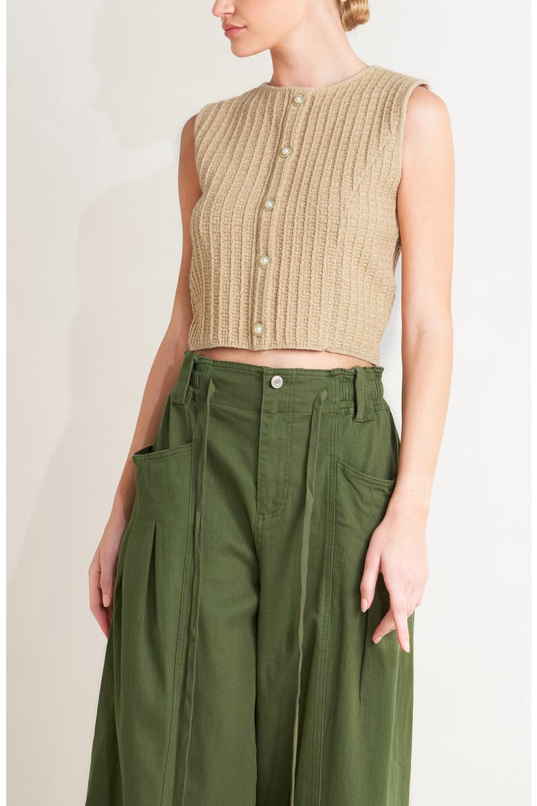 Ribbed Knit Sweater Tank, Alternate, color, TAUPE
