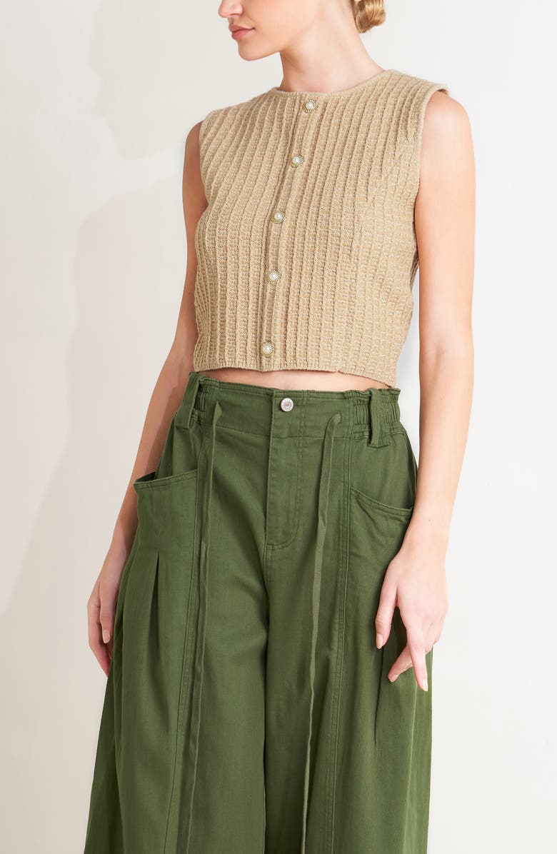 FREEMARKET Ribbed Knit Sweater Tank, Alternate, color, Taupe