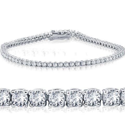 NORDSTROM Cubic Zirconia Diamond Chain Silver store TENNIS BRACELET 14K Gold Plate