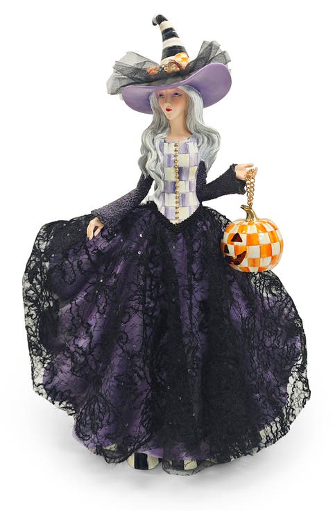 Pumpkin Belle Illuminated Witch Ornament