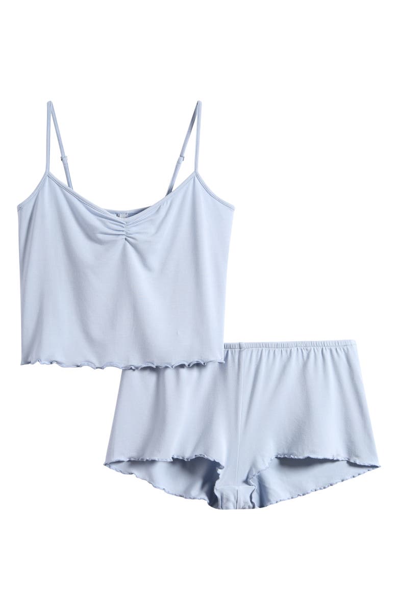 SKIMS Sleep Crop Camisole Pajamas, Alternate, color, Zen Blue