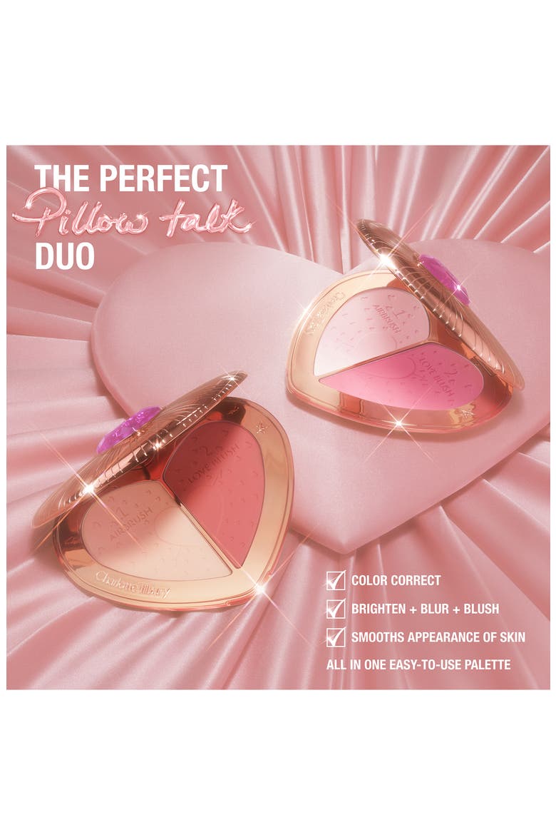 Pillow Talk Soulmates Airbrush Flawless Finish Brightening & Blur Blush Powder Pallete, Alternate, color, PILLOW TALK FLAWLESS PINK