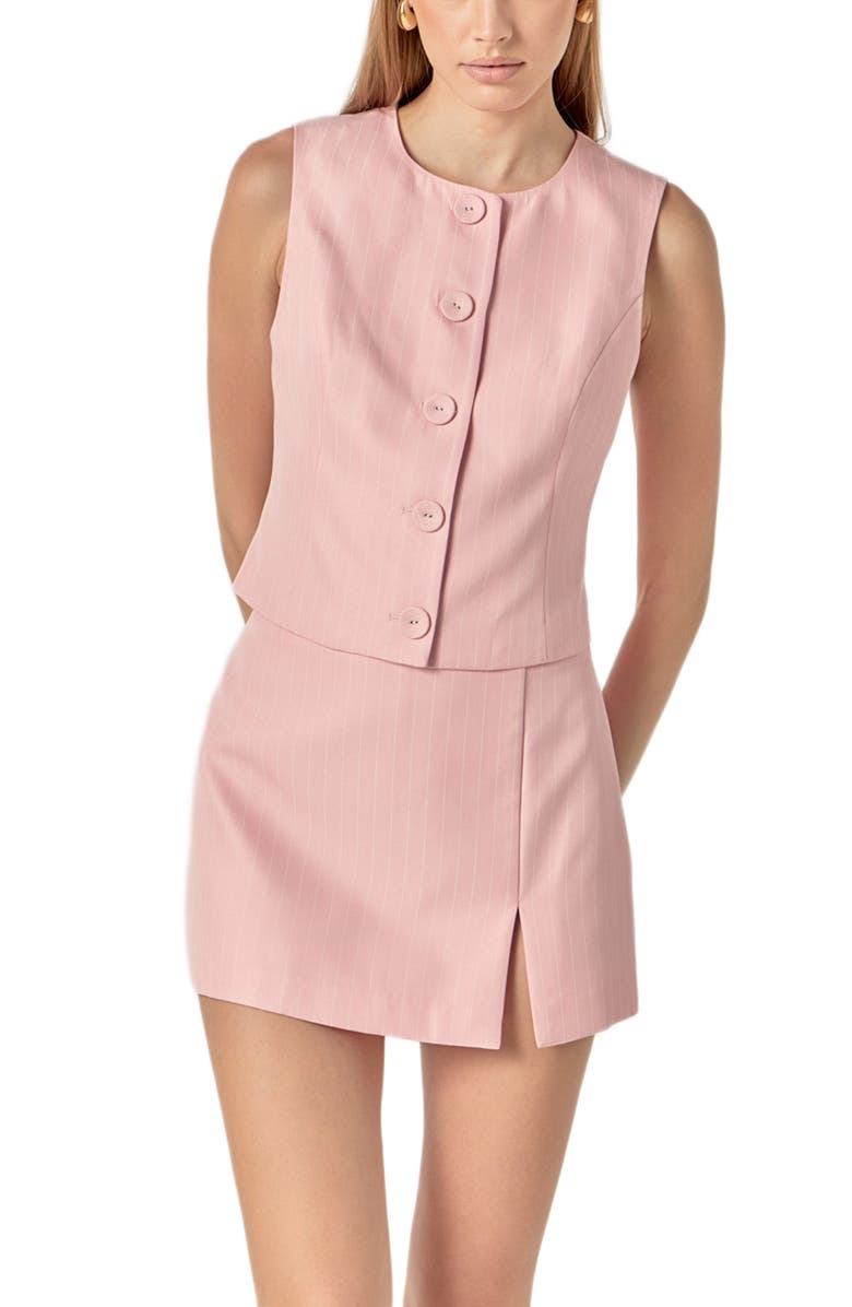 MARSY Pinstripe Skort, Alternate, color, Pink/ White