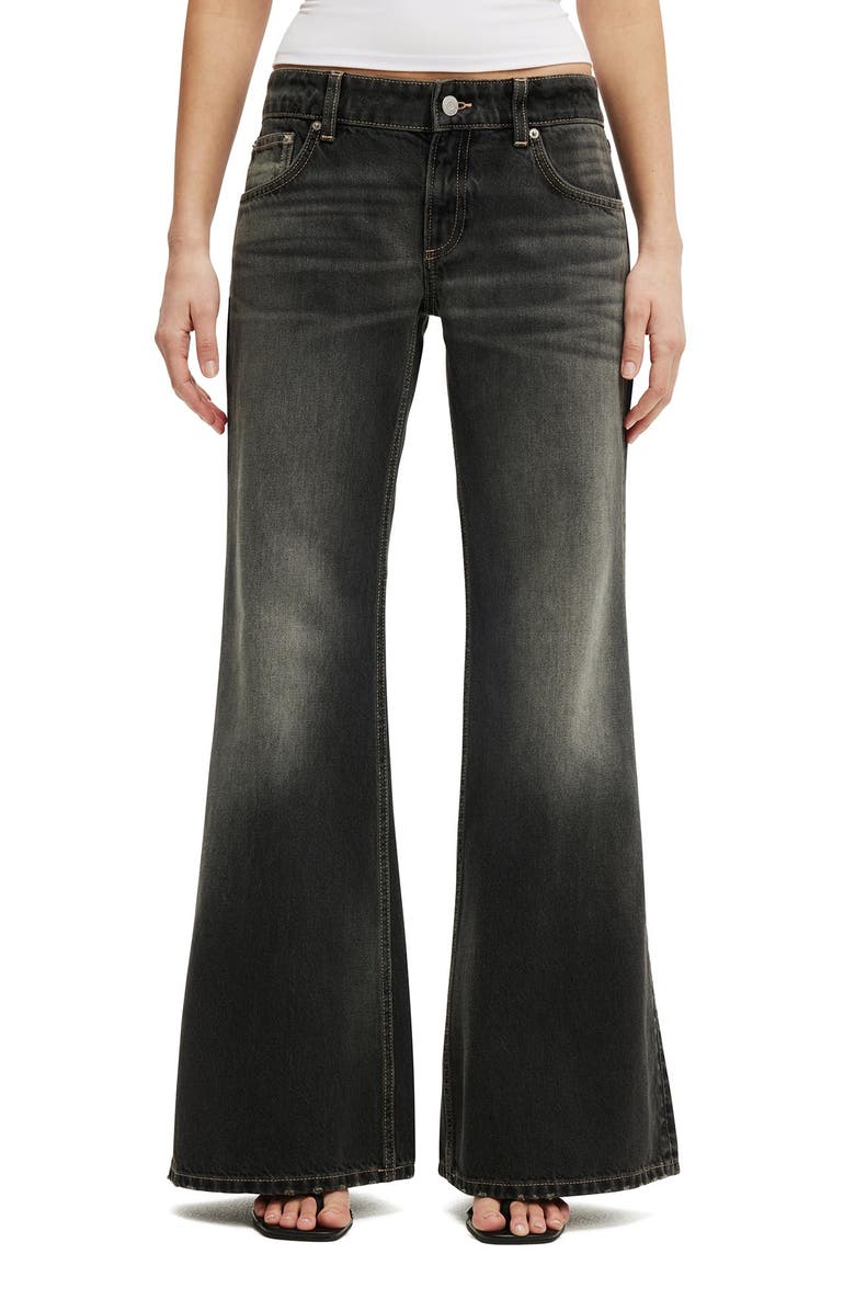 Cotton On Women's Low Relaxed Flare Jean, Main, color, Illusion Black