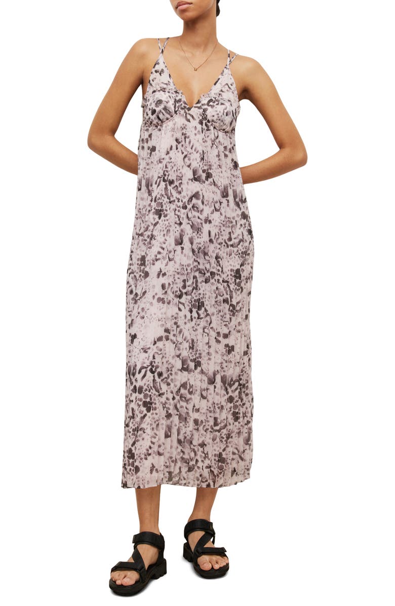 AllSaints Nouval Chiffon Maxi Dress, Main, color, 