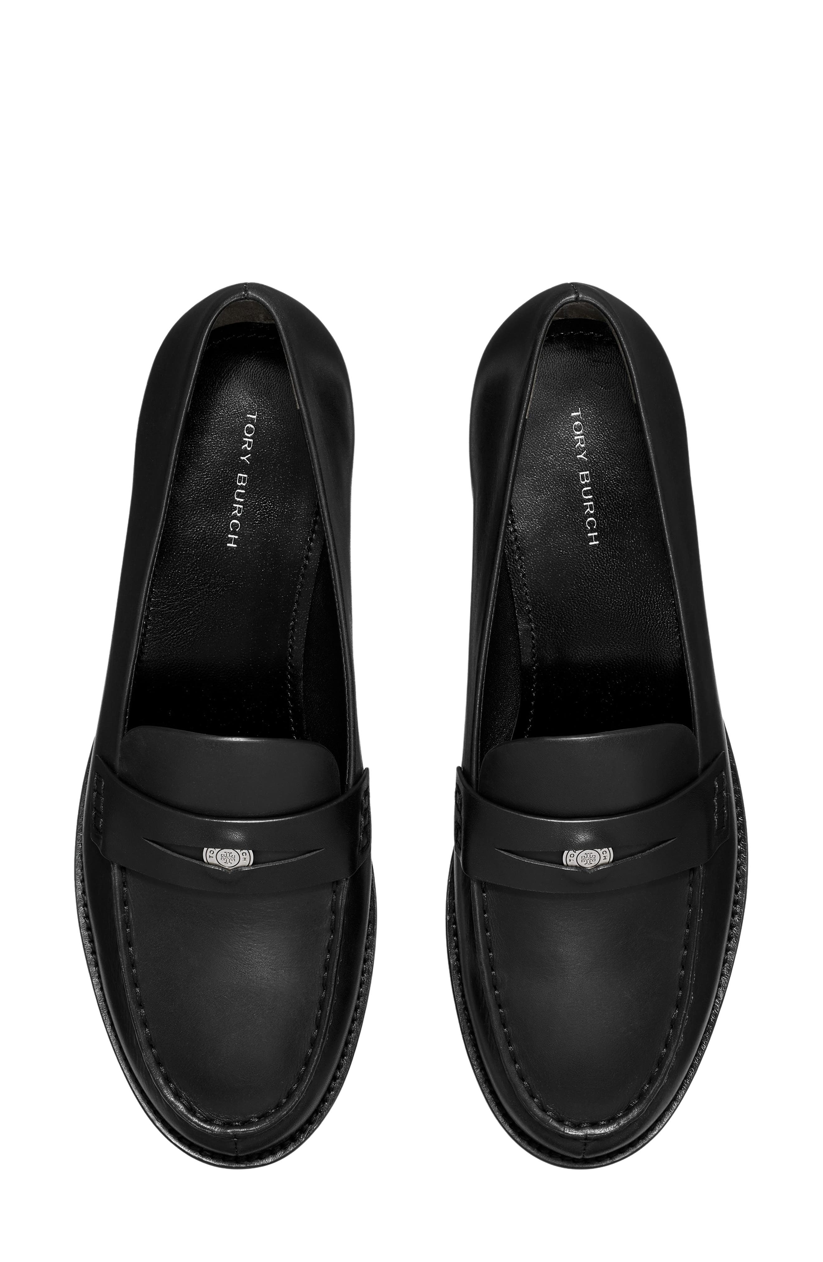 Tory Burch Classic Penny Loafer, Alternate, color, Perfect Black
