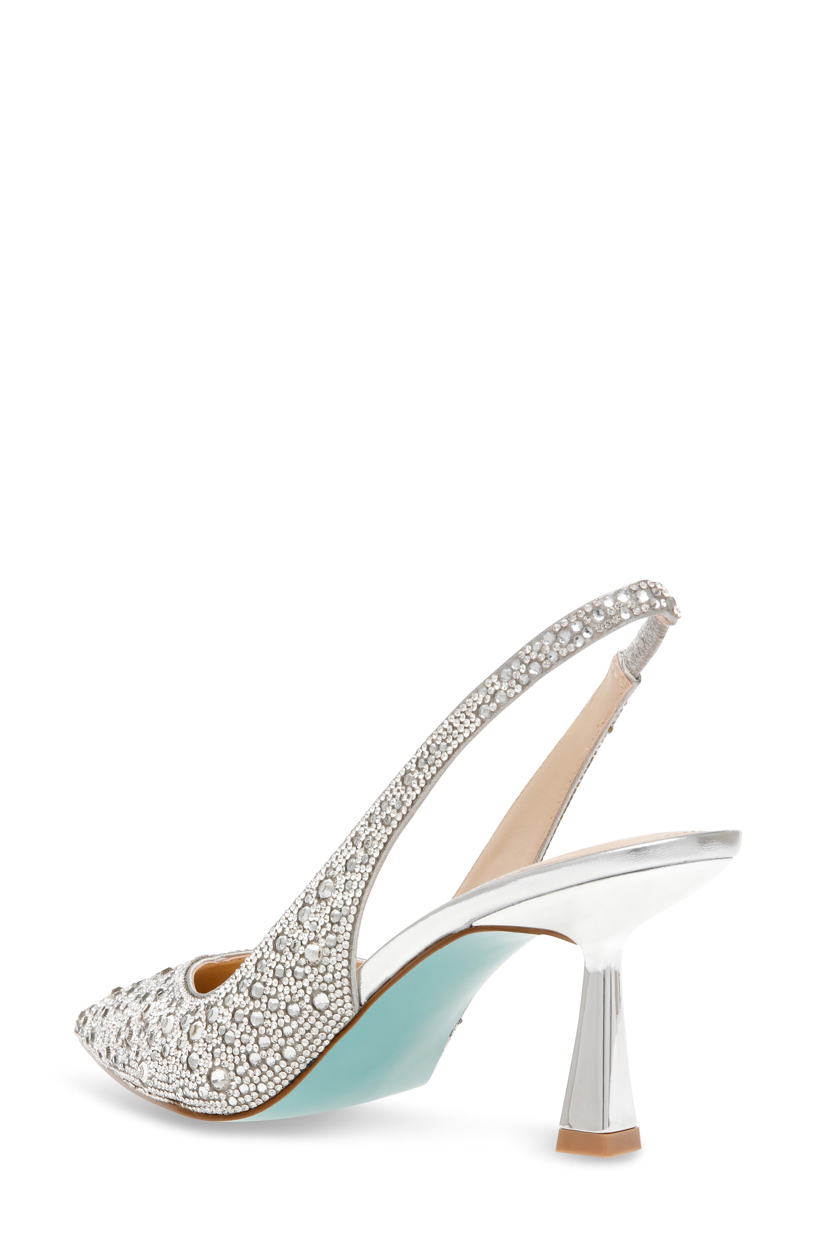 Betsey Johnson Clark Slingback Pointed Toe Pump, Alternate, color, Silver