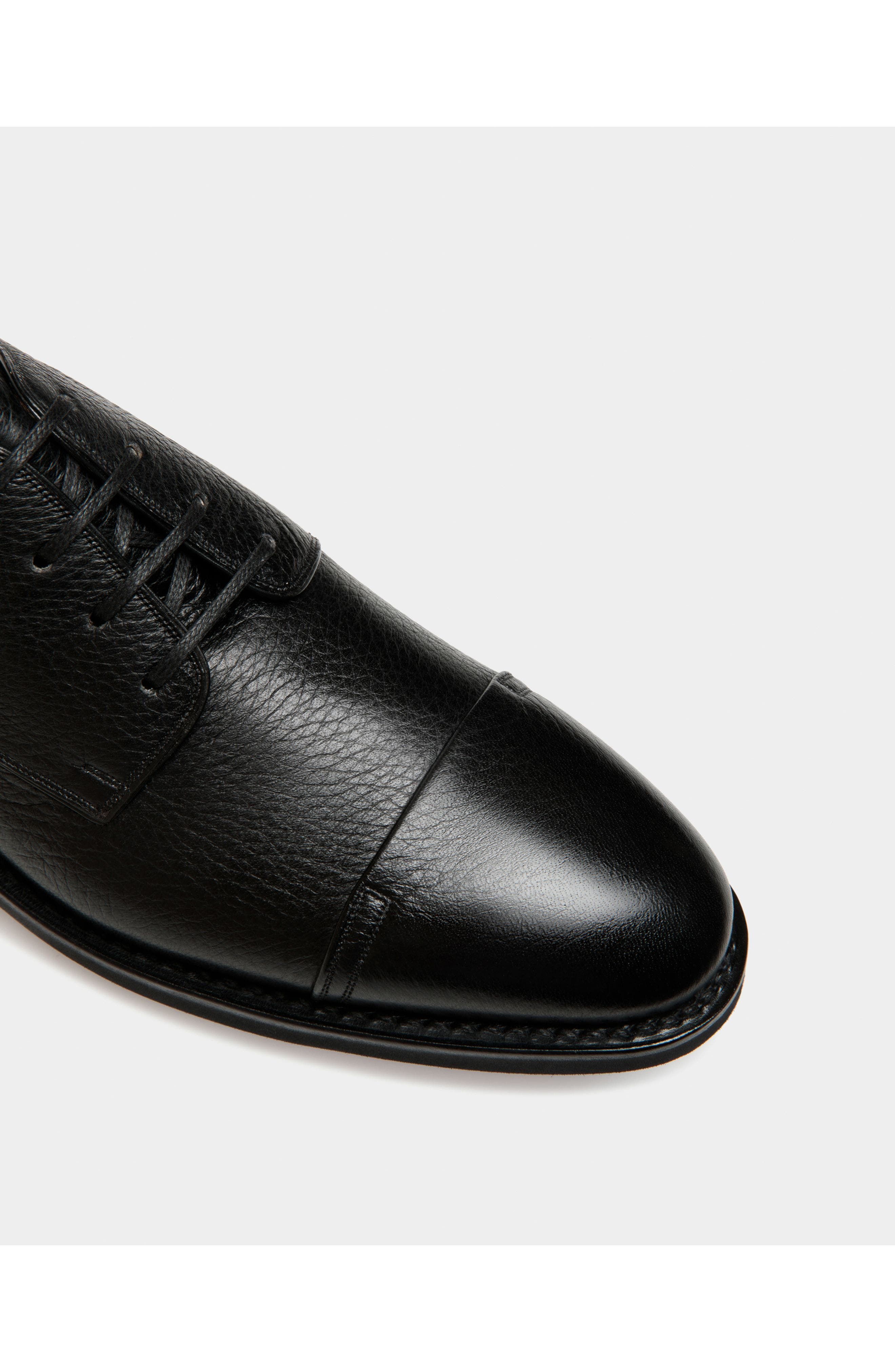 Bally Scribe Un Derby In Deer Leather, Alternate, color, Black
