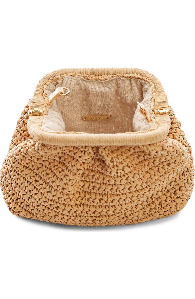 MANGO Amalfi Crochet Straw Clutch, Alternate, color,