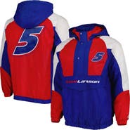 STARTER Men's Starter Royal/Red Kyle Larson The Body Check Half-Snap Pullover Jacket