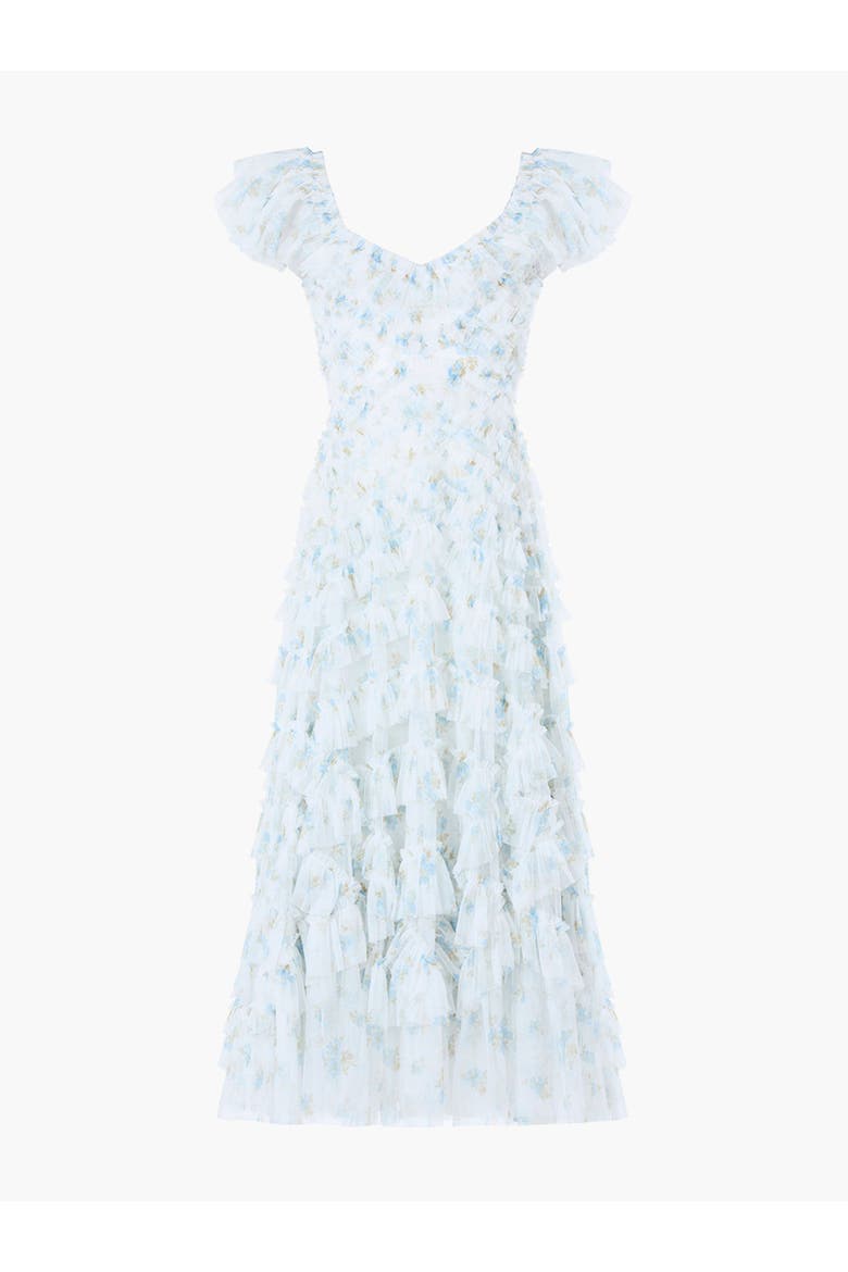 Magnolia Ditsy Lola Ballerina Dress, Alternate, color, White/Aqua