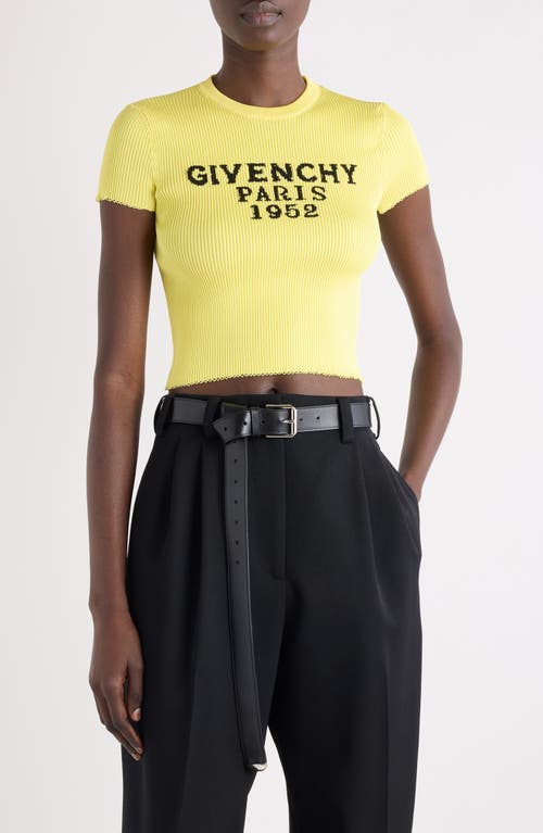 Givenchy Cropped Top In Fine Rib In Yellow