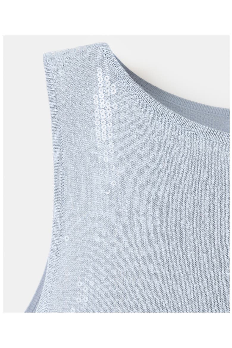 Sequins Sleeveless Knit Top, Alternate, color, SKY BLUE