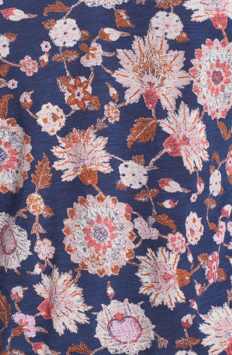 Lucky Brand Floral Print Blouson Top, Alternate, color, 