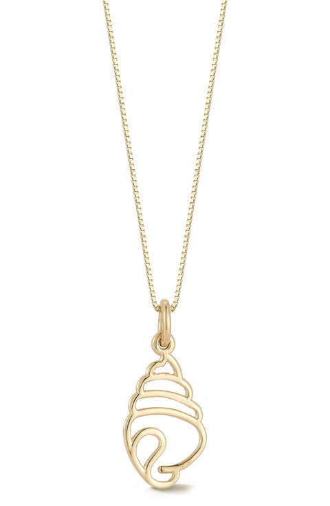 14K Gold Shell Pendant Necklace