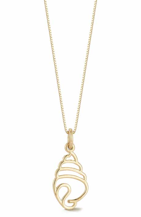 Ember Fine Jewelry 14K Gold Shell Pendant Necklace