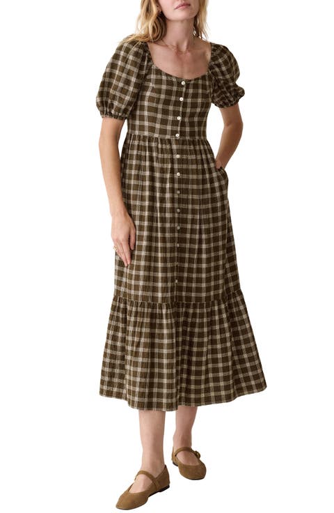 Sage Plaid Maxi Dress