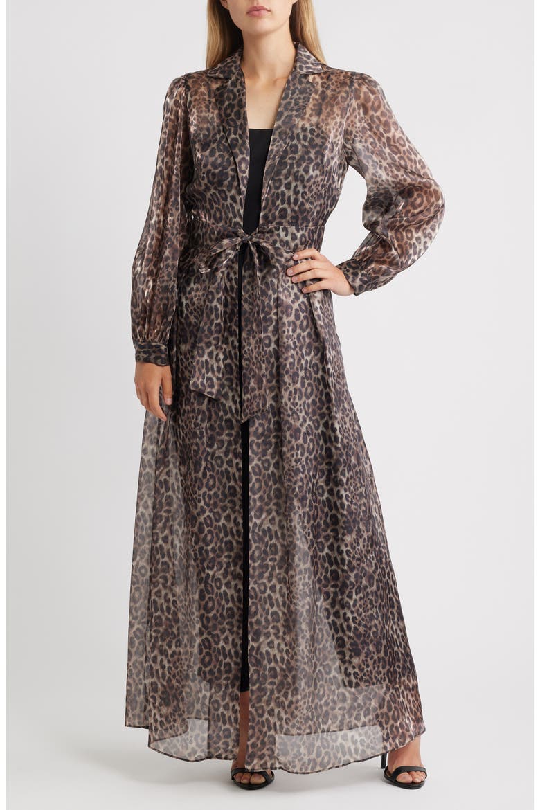 Long Sleeve Jumpsuit with Overlay, Main, color, LEOPARD