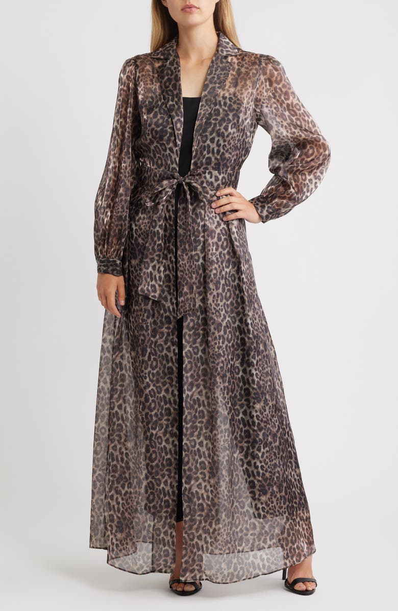 Julia Jordan Long Sleeve Jumpsuit with Overlay, Main, color, Leopard