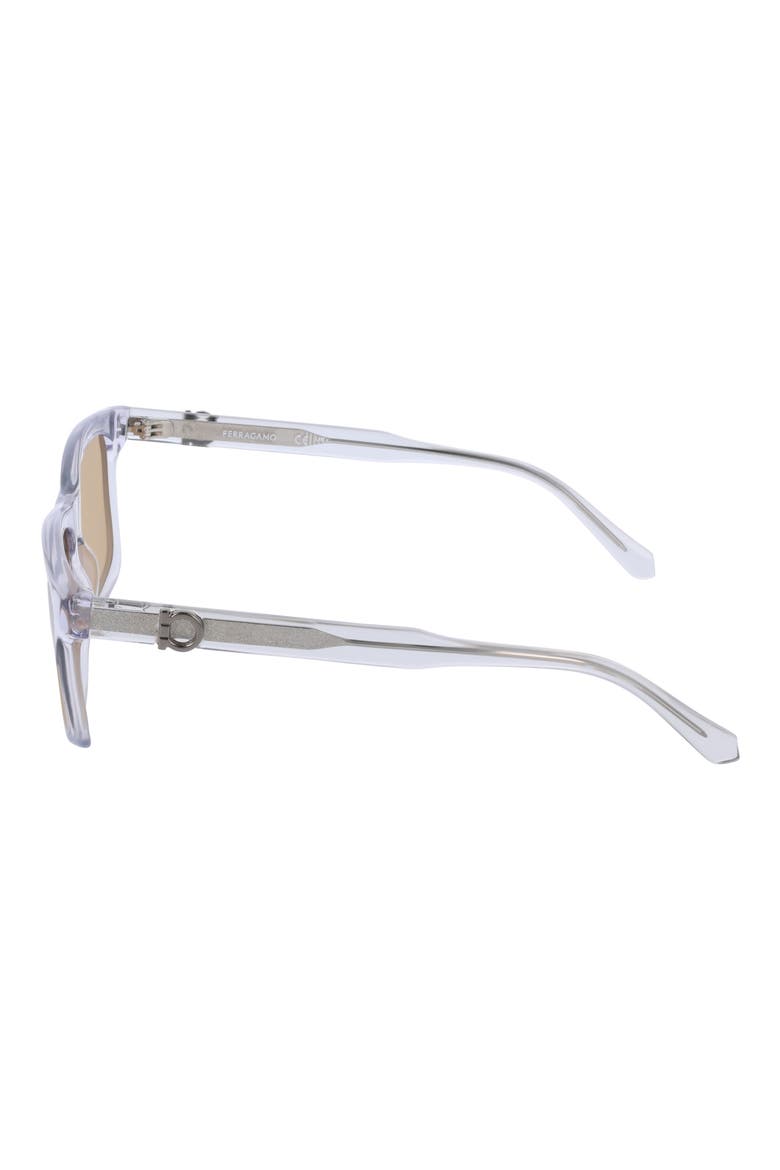 55mm Rectangular Sunglasses, Alternate, color, TRANSPARENT GREY