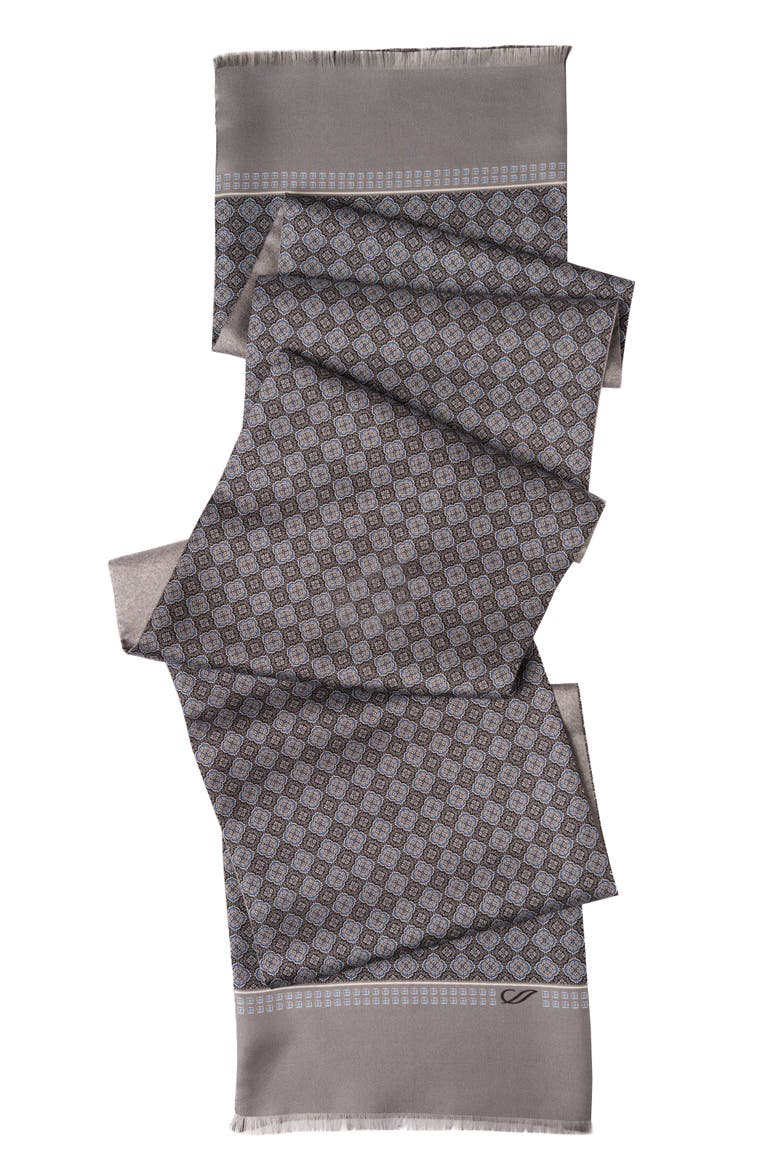 Palazzo - Silk Scarf for Men, Alternate, color, Charcoal