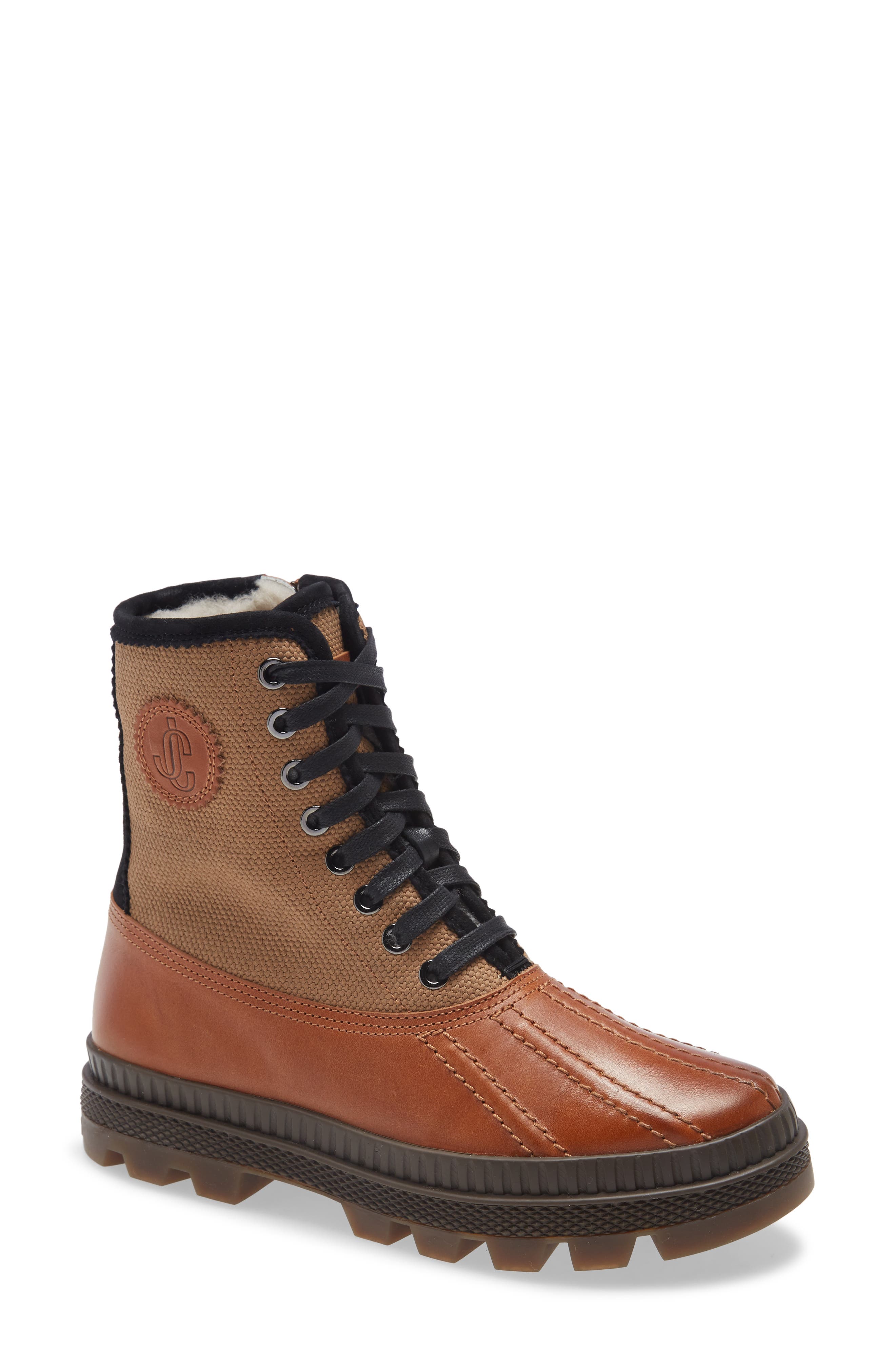 Oskar Genuine Shearling Lined Boot, Main, color, CUOIO TAN