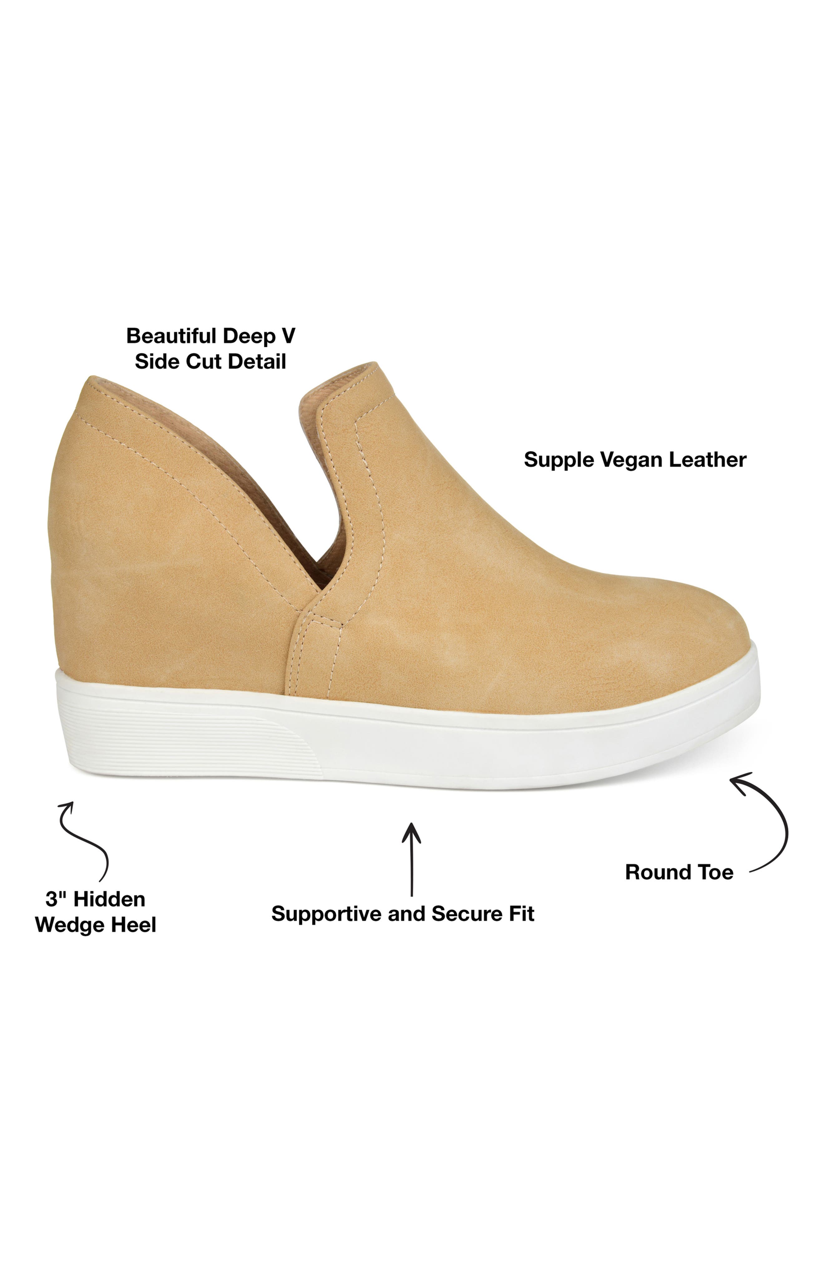 Journee Collection JOURNEE Cardi Wedge Sneaker, Alternate, color, Tan