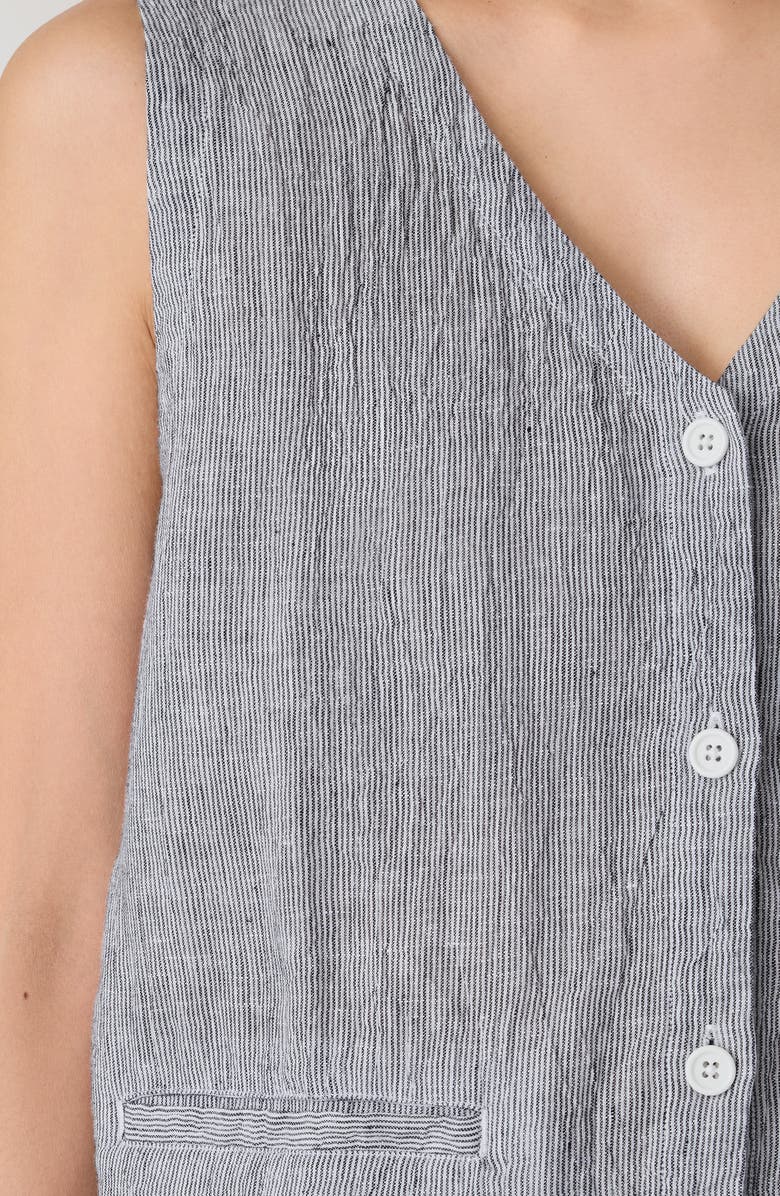 Eileen Fisher Tie Back Organic Linen Vest, Alternate, color, Ink