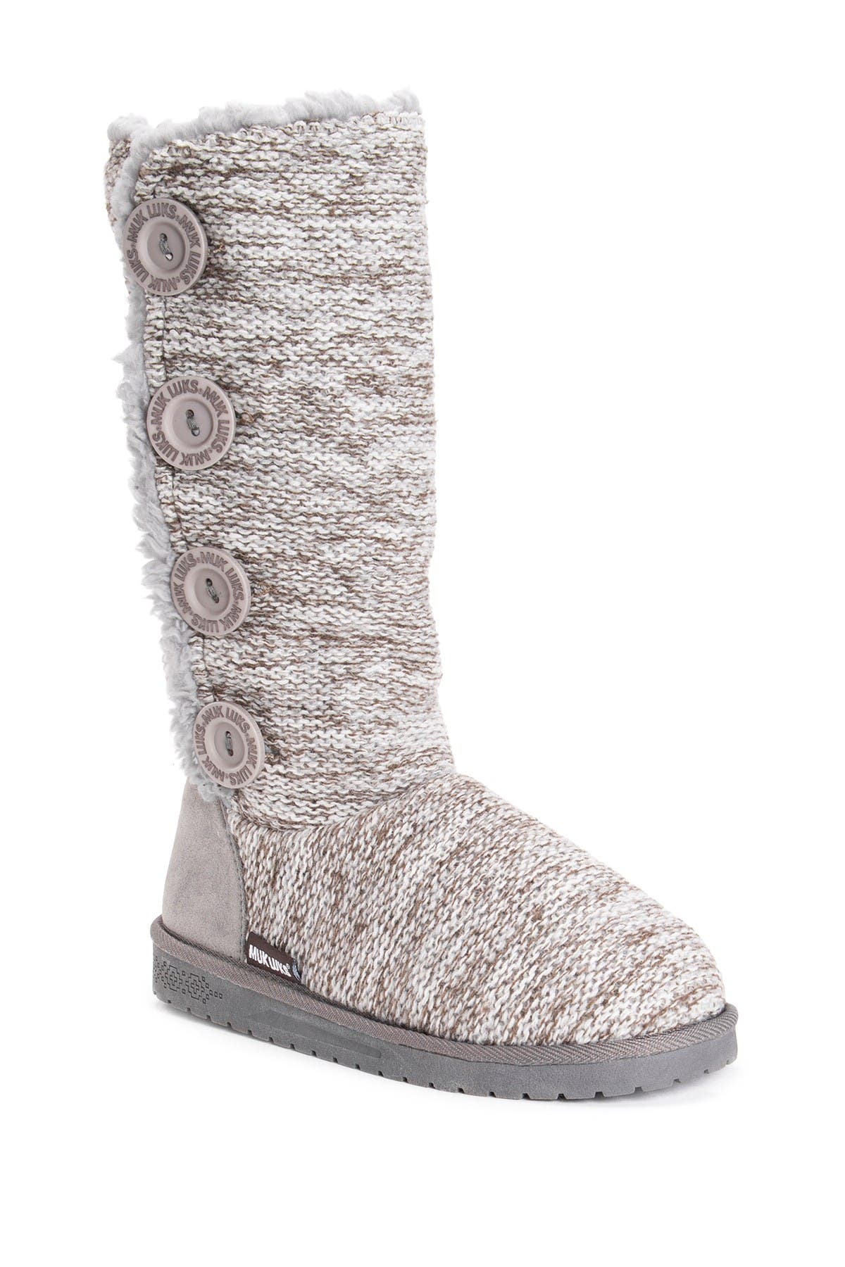 MUK LUKS Liza Water-Resistant Faux Fur Knit Boot, Main, color, 