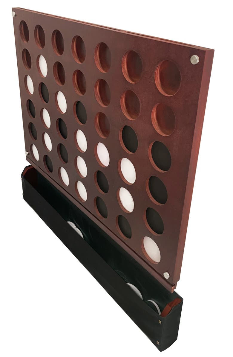 Swooc Games Wall Mounted Giant 4 In A Row Game, Alternate, color, Brown