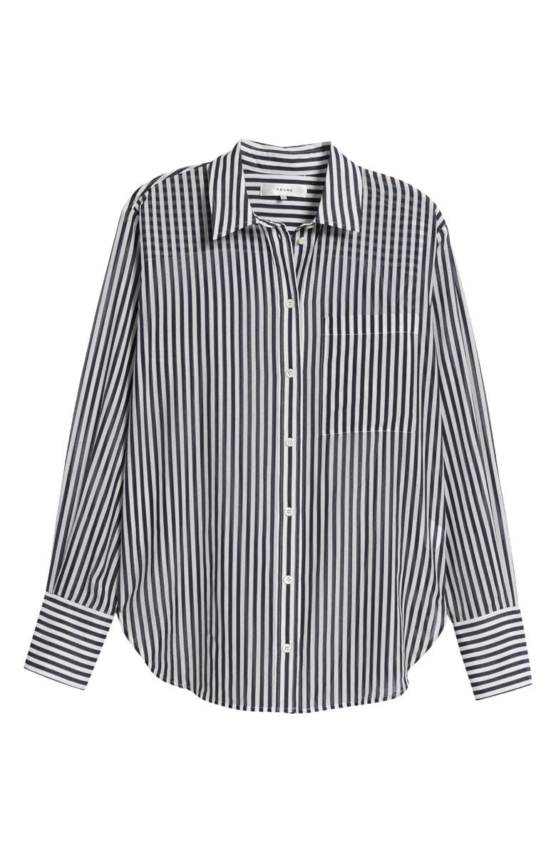FRAME Stripe Oversize Cotton Button-Up Shirt, Alternate, color,