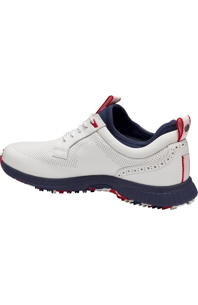 Johnston & Murphy H6 Luxe Waterproof Sneaker, Alternate, color, White/ Navy Waterproof