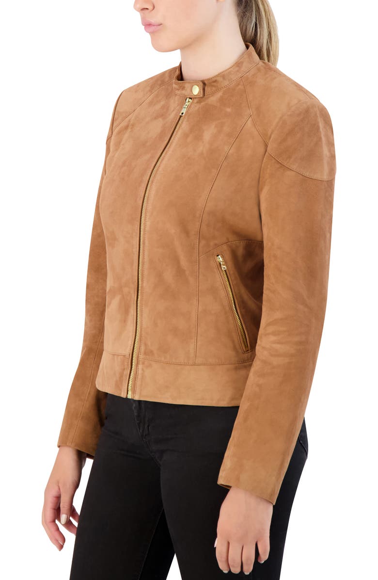 Cole Haan Signature Suede Bomber Jacket, Alternate, color, 