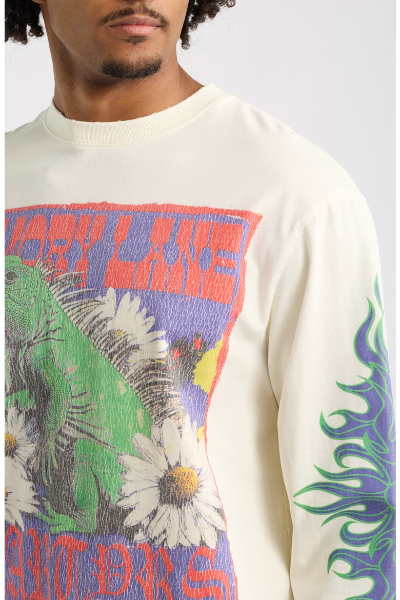 Iguana Oversize Cotton Graphic T-Shirt, Alternate, color, OFF WHITE