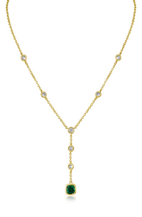 Cubic Zirconia Station Y-Necklace