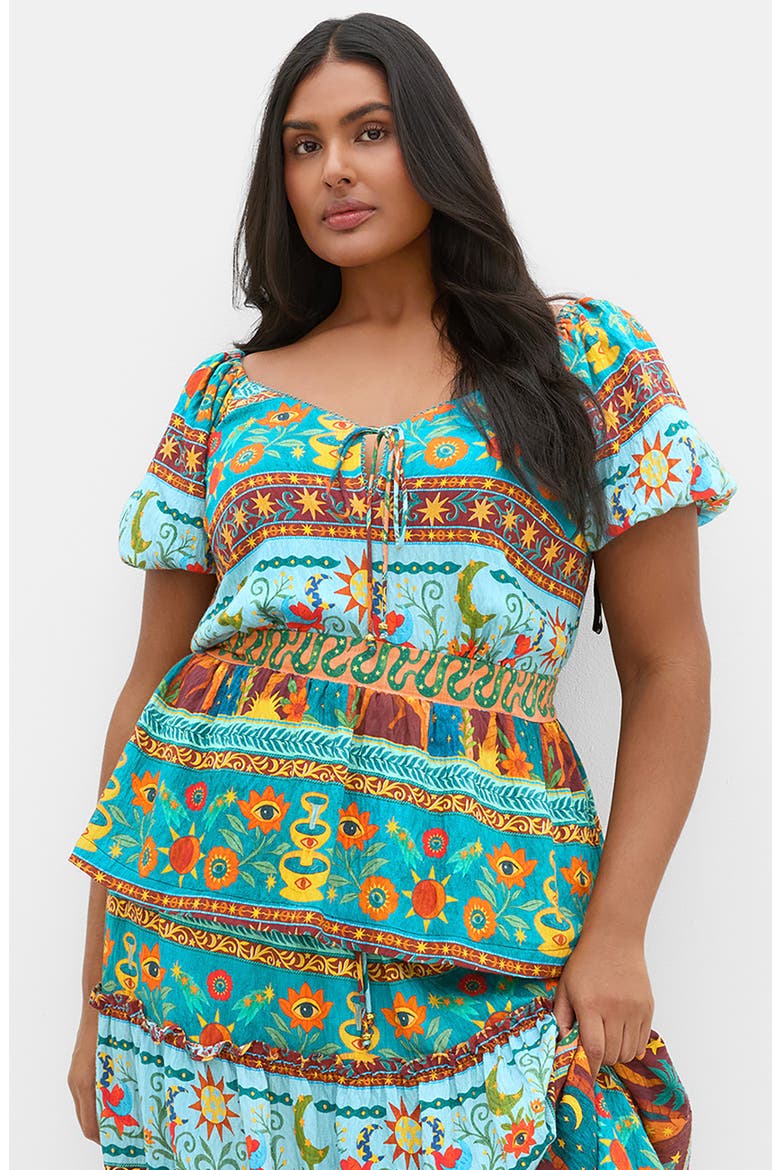 Amaria Print Top, Alternate, color, PARADISO