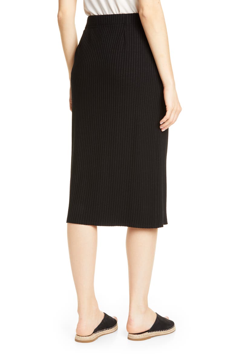 Rib Pencil Skirt, Alternate, color, BLACK