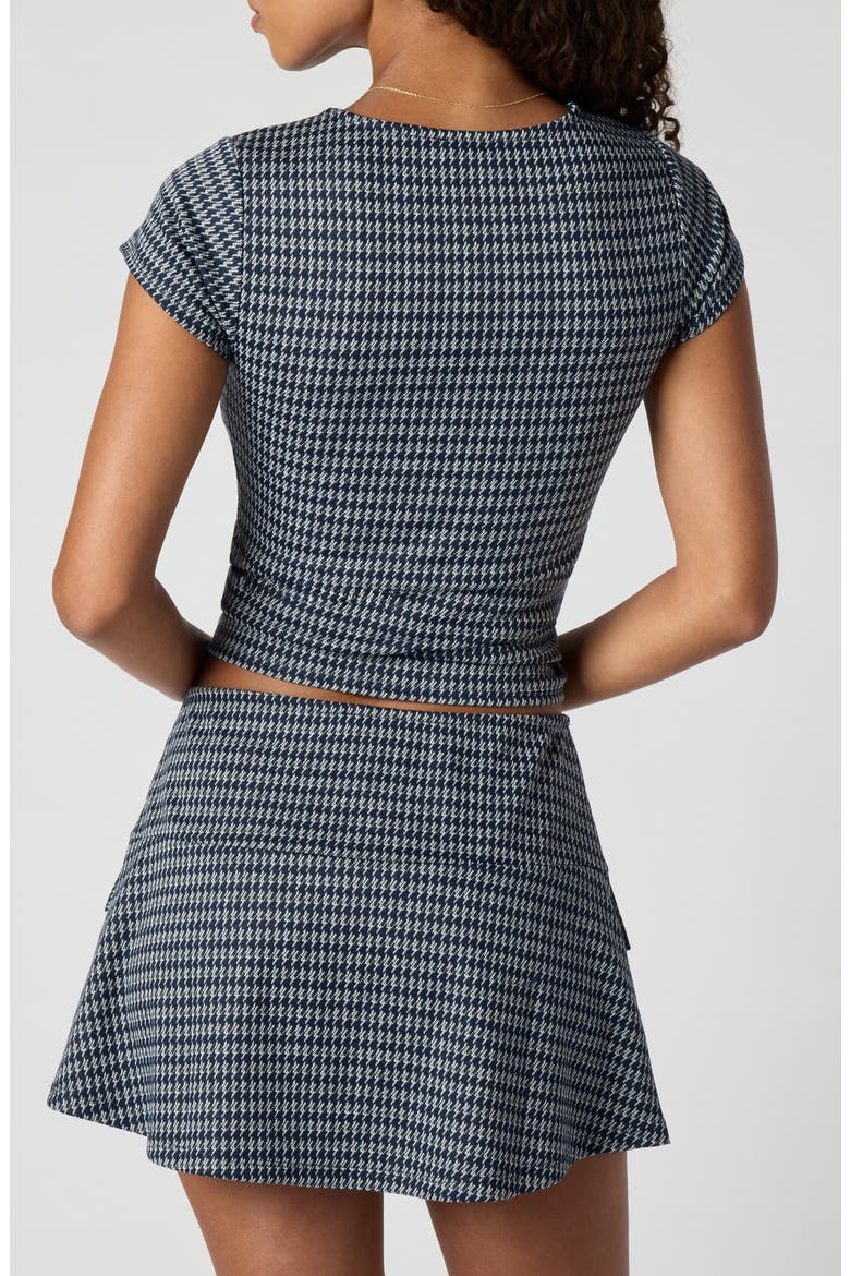 Houndstooth Square Neck Top, Alternate, color, NVY SM HNDSTOTH