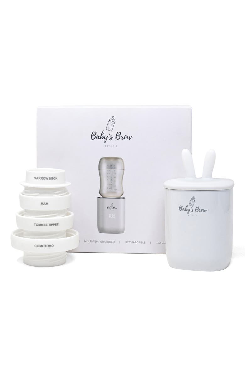Baby's Brew 3.0 Portable Bottle Warmer & Set of 4 Adapters Set, Alternate, color, White