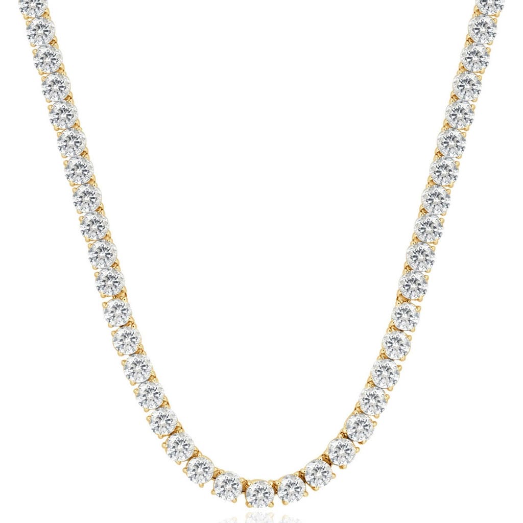 Bliss Diamond 38ct Diamond Tennis Necklace 16.5" In Yellow Gold