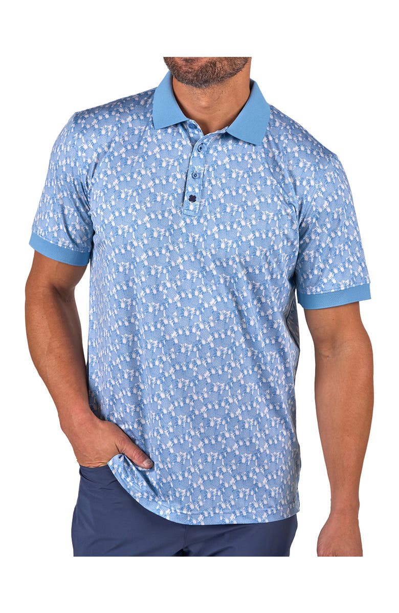 Black Clover Pineapple Crown Polo, Main, color, Moody Blue